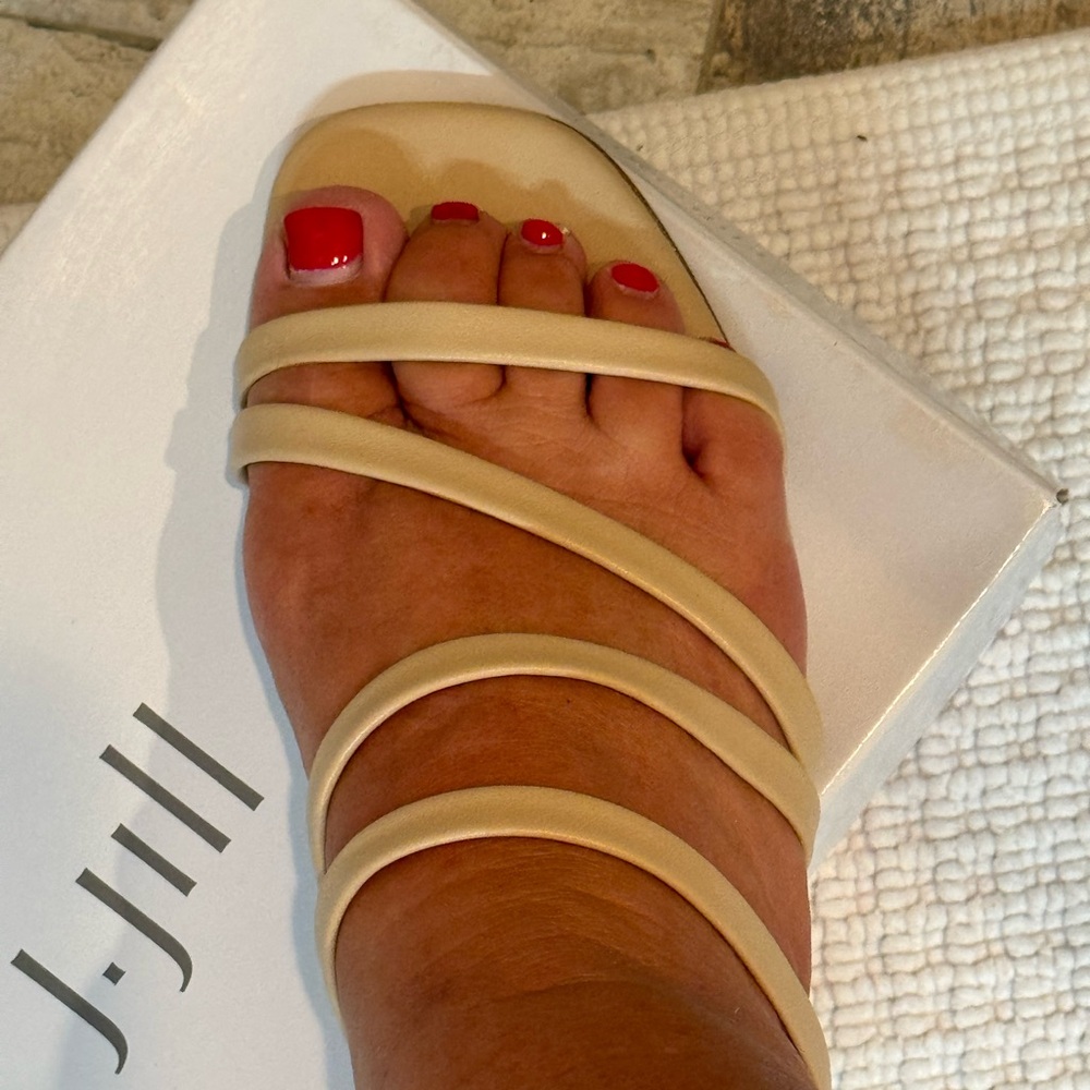 J. Jill Cream Strappy Sandals